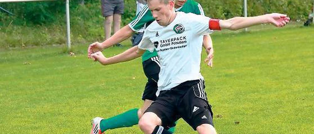 Christoph Brandt, Kapitän des FSV Babelsberg 74, machte es mit seinem Team dem Gegner aus Eberswalde sehr schwer.