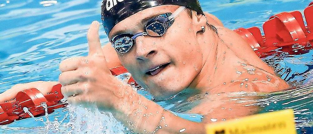 Daumen hoch. Christian Diener hat sich für Olympia in Rio qualifiziert.
