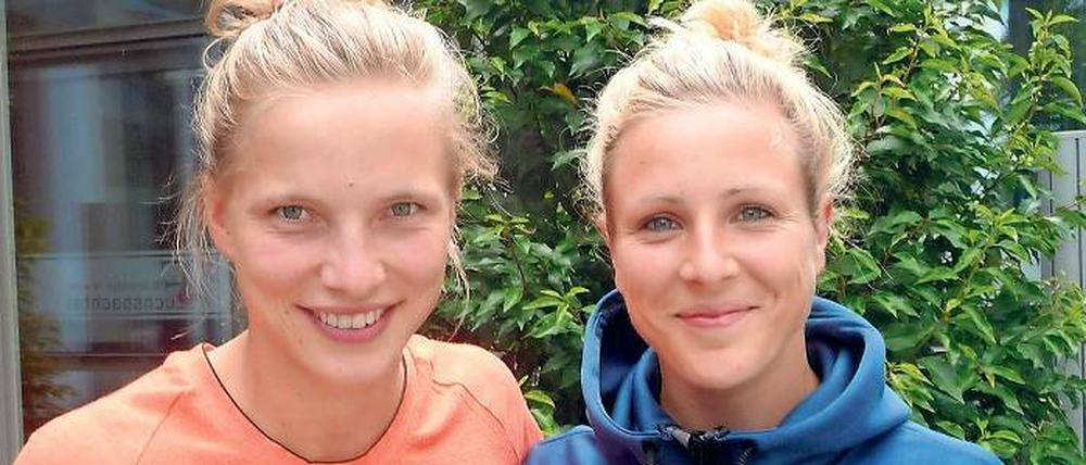 Eineinhalb Olympionikinnen von Turbine Potsdam. Tabea Kemme (l.) gehört zum 18-köpfigen deutschen Kader, Svenja Huth ist eine von vier Reservespielerinnen.