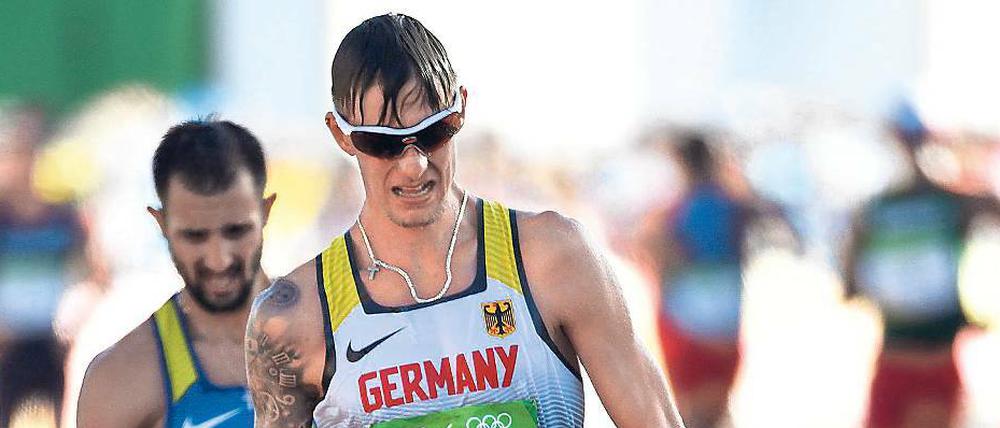 Der beste und härteste Wettbewerb seines Lebens. Der Potsdamer Geher Christopher Linke auf dem Weg zum fünften Platz über 20 Kilometer in Rio.