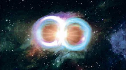 Monsterhochzeit. Die Kollision von zwei Schwarzen Löchern hatte die Gravitationswelle ausgelöst, die vor drei Jahren mit dem US-amerikanischen Ligo-Detektor als erste ihrer Art gemessen wurde. 