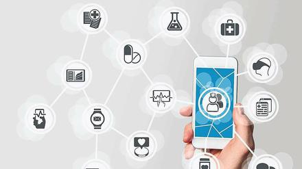 Das Handy kann medizinische Daten weitergeben. Foto: Shutterstock