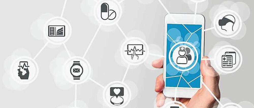 Das Handy kann medizinische Daten weitergeben. Foto: Shutterstock