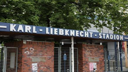 Das Karl-Liebknecht-Stadion in Babelsberg.