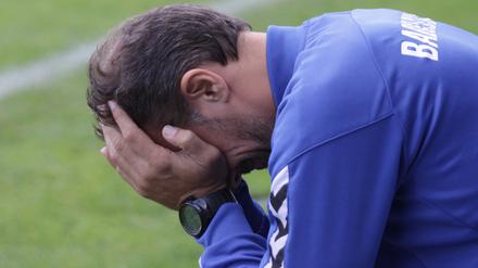Almedin Civa, Trainer des SV Babelsberg 03, ärgert sich über vergebene Chancen seiner Elf. 