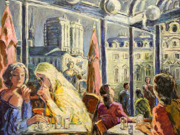 2014 hat Ronald Paris das Pariser Café Auvieux Chatelet gemalt.