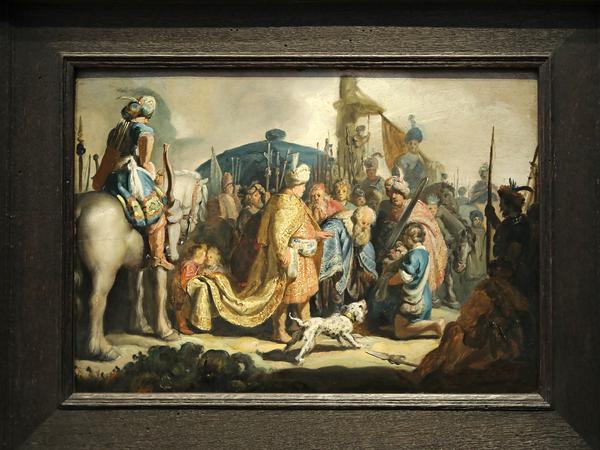 "David übergibt Goliaths Haupt dem König Saul" malte Rembrandt 1627.