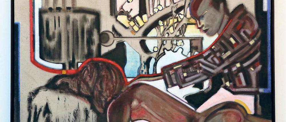 Das Pendant zum Skandal. An ein Bild von Édouard Manet knüpft der Potsdamer Maler Mike Bruchner in seinem Werk „Void“ an. Manets „Olympia“ löste 1865 einen der größten Skandale der Kunstgeschichte aus. Wegen des nackten Körpers, aber auch wegen der Flächigkeit – eine Referenz an den asiatischen Holzschnitt, die Bruchner aufgreift.