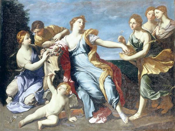 Das Bild „Der Raub der Europa“ nach Guido Reni (um 1630) ist in der Bildergalerie im Park Sanssouci zu sehen.
