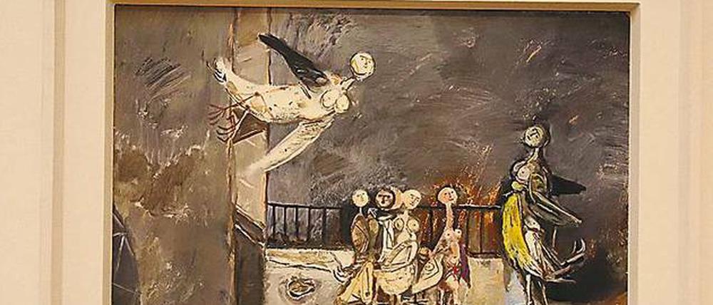 Besuch der Harpyie. Das Werk von Willi Sitte 1955 erinnert an Picasso und Chagall.