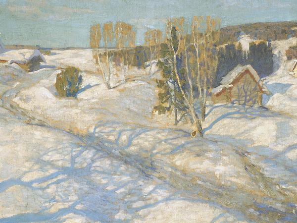 Dem Licht auf der Spur. Stanislaw Shukowskis "Blauer Schnee. Frühling" (1899) ist nach Vorbild der französischen Impressionisten entstanden.