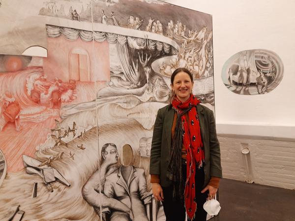 Lou Hoyer, geboren 1985 in Berlin-Steglitz, wohnt seit 2015 in Potsdam. "Come aboard the apocalyptic rider" ist ihre erste Ausstellung im Kunstraum.