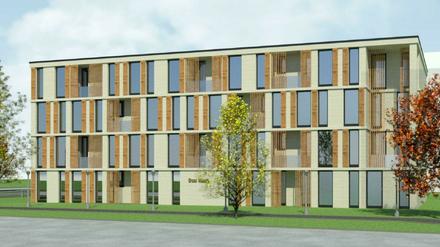 105 Betten für Auszubildende sind in dem neuen Viergeschosser der Berolina Hotels GmbH in Kleinmachnow geplant. 