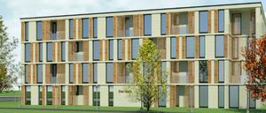 105 Betten für Auszubildende sind in dem neuen Viergeschosser der Berolina Hotels GmbH in Kleinmachnow geplant. 
