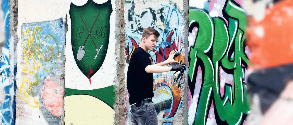 Graffiti und Mauerkunst. Beides sei rebellisch, meint der Elftklässler Henning Heieck.