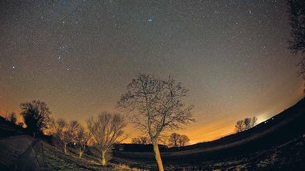 Sternenpark. Im Westhavelland werden Sternbilder erklärt. Foto: Patrick Pleul/dpa