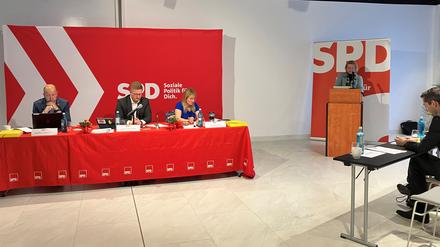 Claudia Eller-Funke auf dem SPD-Unterbezirksparteitag Potsdam-Mittelmark