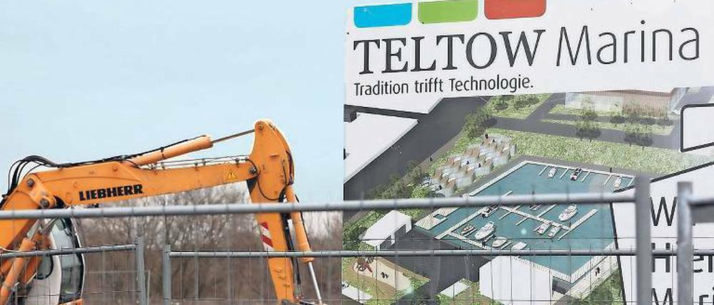 Die Baustelle des Teltower Hafens sorgt für Diskussionsstoff.