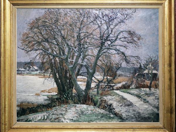 Hans-Otto Gehrckes "Das große Winterbild" lädt zum Spaziergang durch den Schnee ein.