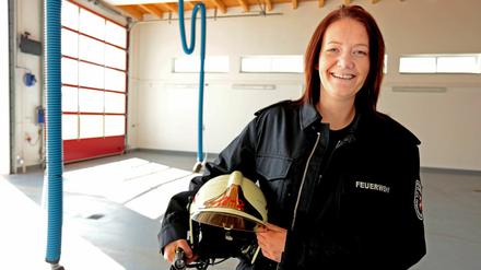 Steffi Pietzner ist die neue Chefin der Stahnsdorfer Feuerwehr.