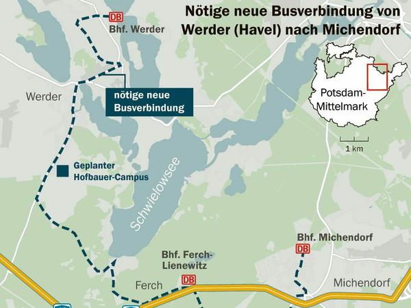 Neue nötige Busverbindung von Werder (Havel) nach Michendorf.