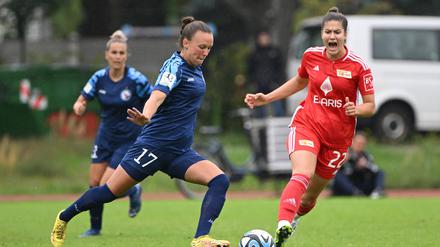 Turbines Viktoria Schwalm (l.) im Testspiel gegen den 1. FC Union.