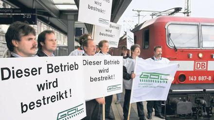 Historischer Streik. 2007/08 erkämpften sich die Lokführer erstmals einen eigenen Tarifvertrag. Foto: dpa
