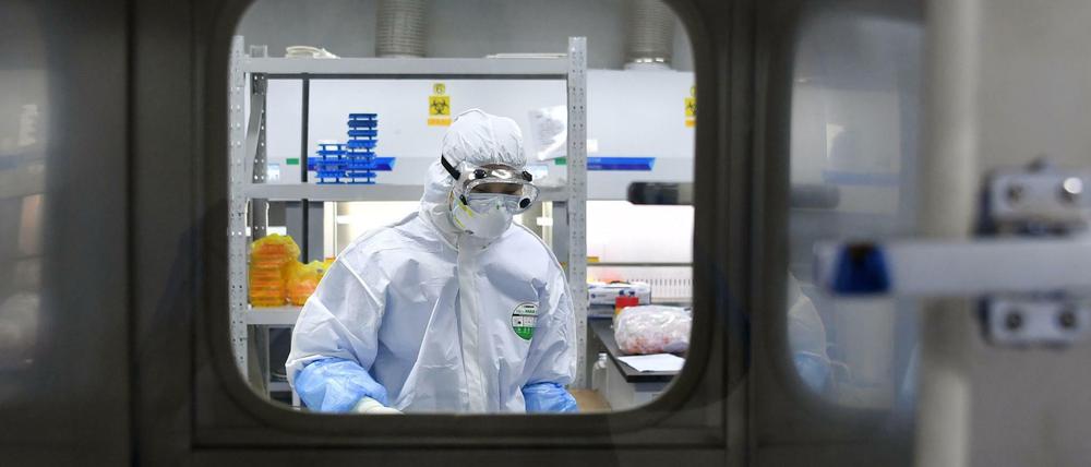Ein Mitarbeiter eines Coronavirus-Labors.